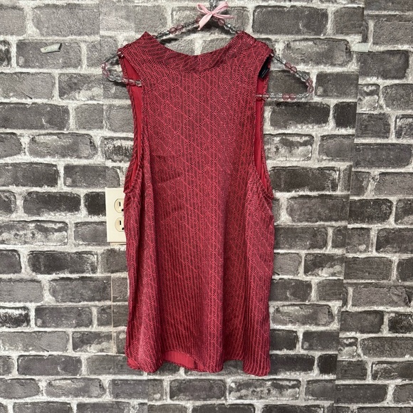 Anthropologie Maeve High Neck Tank top blouse red black printed - Picture 3 of 12